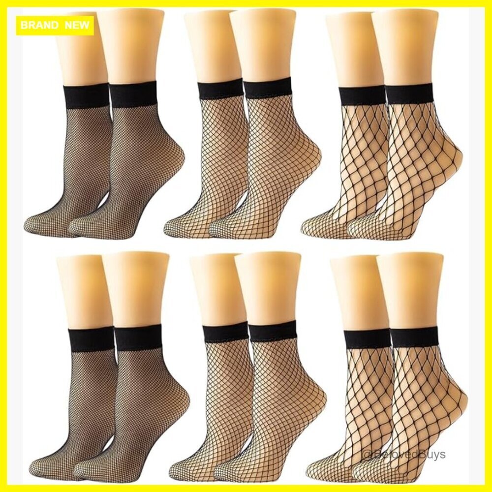 Lace Ankle Socks Sheer Mesh Fishnet Nylon Crew Socks Fashion